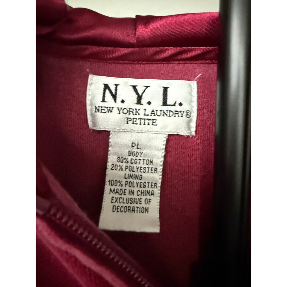 Y2K N.Y.L. New York Laundry Pink Velour Zip Up Hoodie Petite - Picture 3 of 7
